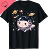 Axolotl Kawaii Cute Axolotls Astronaut Planets Space TShirt Cute Tshirts Cotton Graphic T Shirts Women Clothing Tops Ropa Mujer