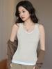 2026 Spring Women's Modal Camisole Vest: Color Block, Wide Straps, Slim Fit, Sleeveless Top
