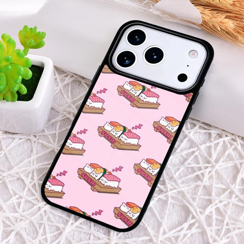 Kawaii Sushi Crowd Phone Case for iPhone 17 Air 16 15 11 12 14 13 Pro Max Shockproof Cover