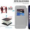 For Samsung Galaxy S25 Case Compatible with MagSafe RFID Blocking Leather Phone Cover