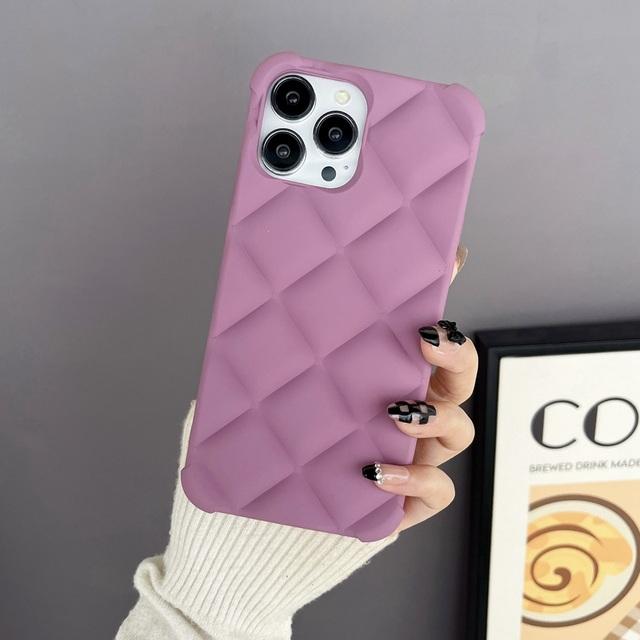 Matte 3D Rhombus Handyhülle für iPhone 14 12 11 13 Pro Max Mini Xr X Xs 7 8 Plus Se Weiche Silikonhülle