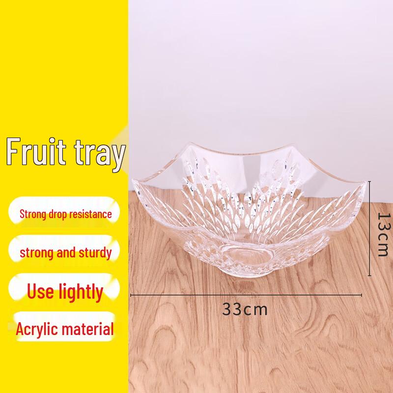 Transparent Acrylic Polygon Salad and Fruit Plate