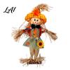 Halloween Porch Decor Standing Fall Scarecrow Decoration Rustic Thanksgiving Ornament Farmhouse Yard Display with Clothes Hat for Autumn Harvest Home