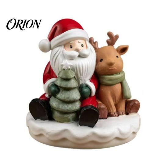 Unique Christmas Present for Friends Santa And Deer Figurine, Gnome Resin Statue, Holiday Claus Reindeer Figurines Table Centerpiece Home Living Room