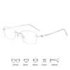 Professional Pure Titanium Ultralight Women's Rimless Business Glasses Frame Prescription Eyewear for Myopia & Executive Work