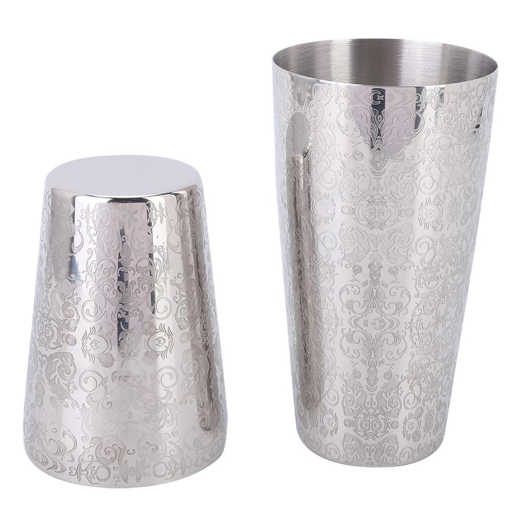 

304 Stainless Steel Cocktail Shaker Set Boston Shaker Bartender Bar Tool Silver