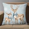 1 Pieces Cute Deer with Snowflakes Printed Pillow Covers Polyester pillowcase, sofa decorative cushion cov Headboard Pillow