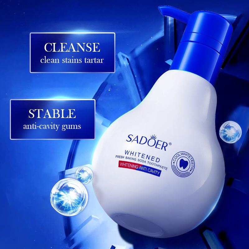 SADOER Flare White Fresh Baking Soda Clean Teeth Toothpaste Pump Toothpaste