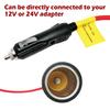 12V-24V Car Cigarette Lighter Socket Extension Cord Cable 18 AWG Wire 3.6M Male Plug To Female Socket Extension Cable Car