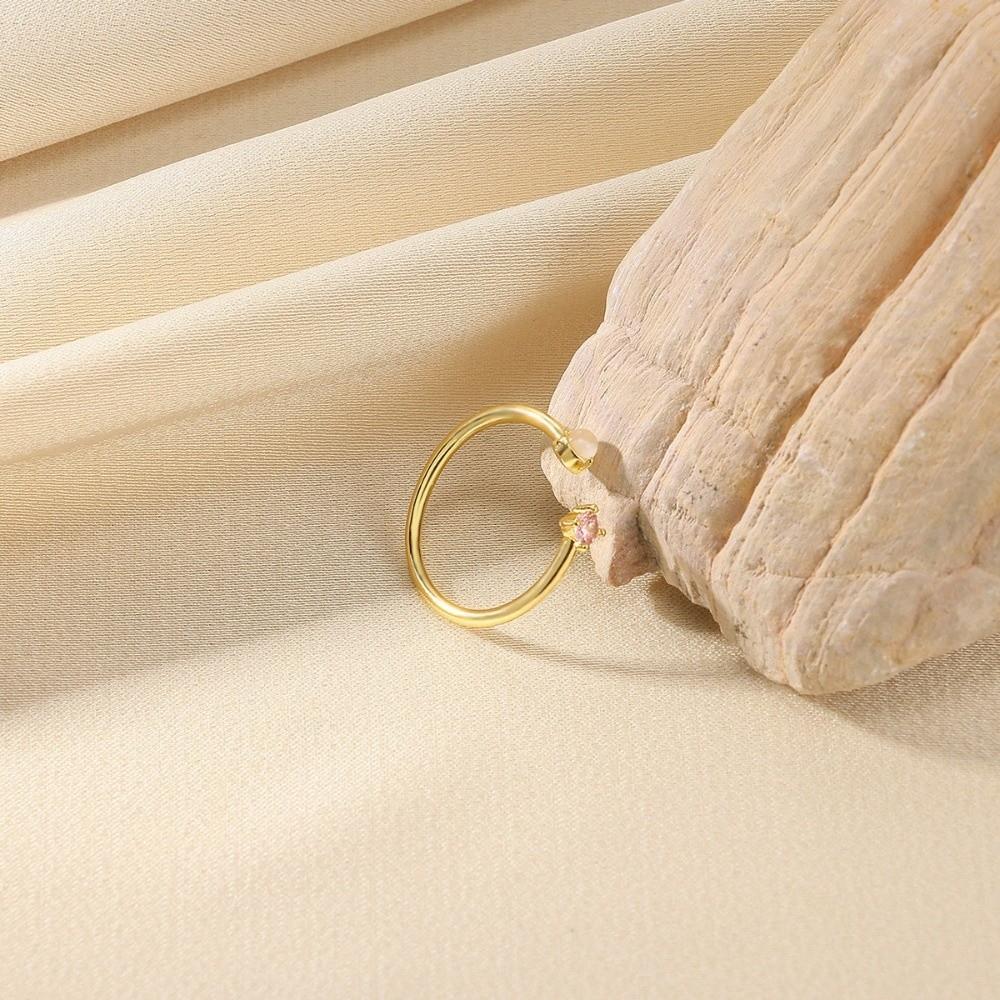 Gold Zirconia Birthday Rings Colorful Cubic Fashion Jewelry Trendy Opening Rings  Special Occasions