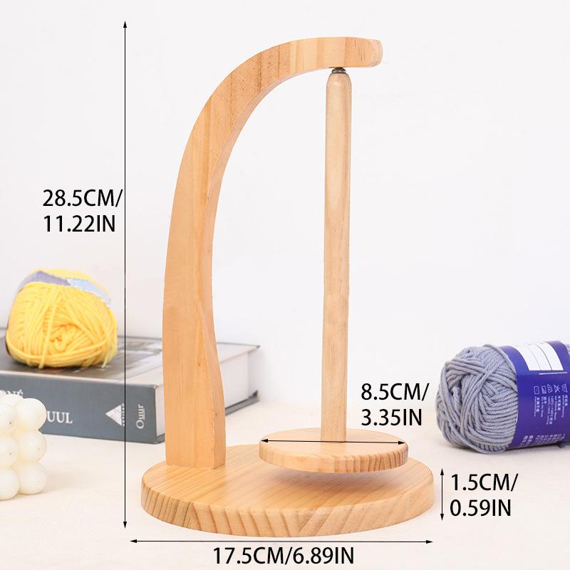Hot Sale! Wooden Yarn Holder Spinning Knitting Tools Crochet Rotating Magnetic Thread Spool Wool Ball Winder Rotation Spinner