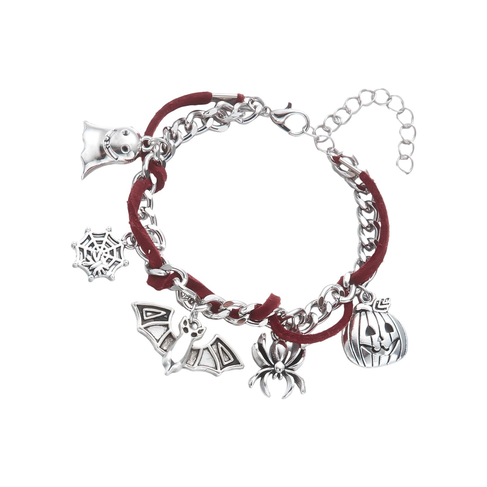 

Праздничные украшения Летучая мышь Паук Привидение Тыква Шарм Браслет Подвеска Ожерелье Сплав Текстура для Аксессуаров к Костюму на Хэллоуин B