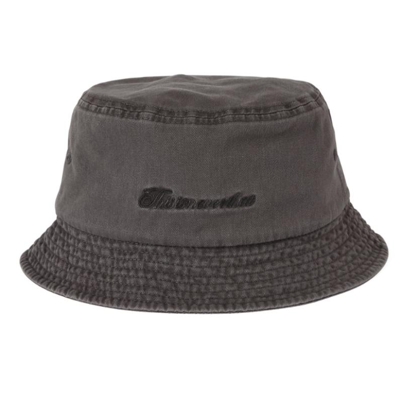 ThIs Is Never THat Overdyed Sct Logo Bucket Hat Charcoal