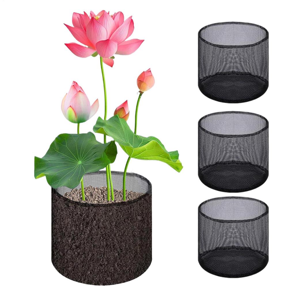 4PCS Aquatic Pond Planting Mesh Pots Water Lily Lotus Planter Reusable Grow Bags for OutdoorBog Plants Terrestrial Plants