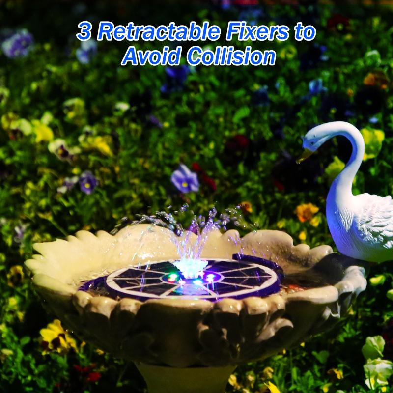 3.5W Monocrystalline Glass Layer Solar Fountain Pump with LED Color Lights for Outdoor and Garden Decoration,Light Blue Purple