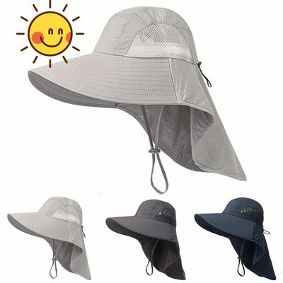 Wide Brim Sun Hat Summer Beach Sun Hat Breathable Adjustable Solid Color Hat for Outdoor Fishing Hiking Camping Summer Vacation