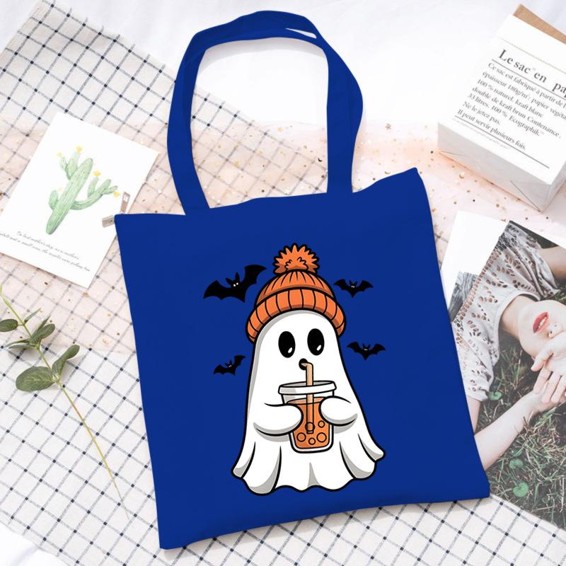 Halloween Halloween Printed Canvas Bag Lazy Style Trend Student Leisure Shoulder Bag Large Capacity