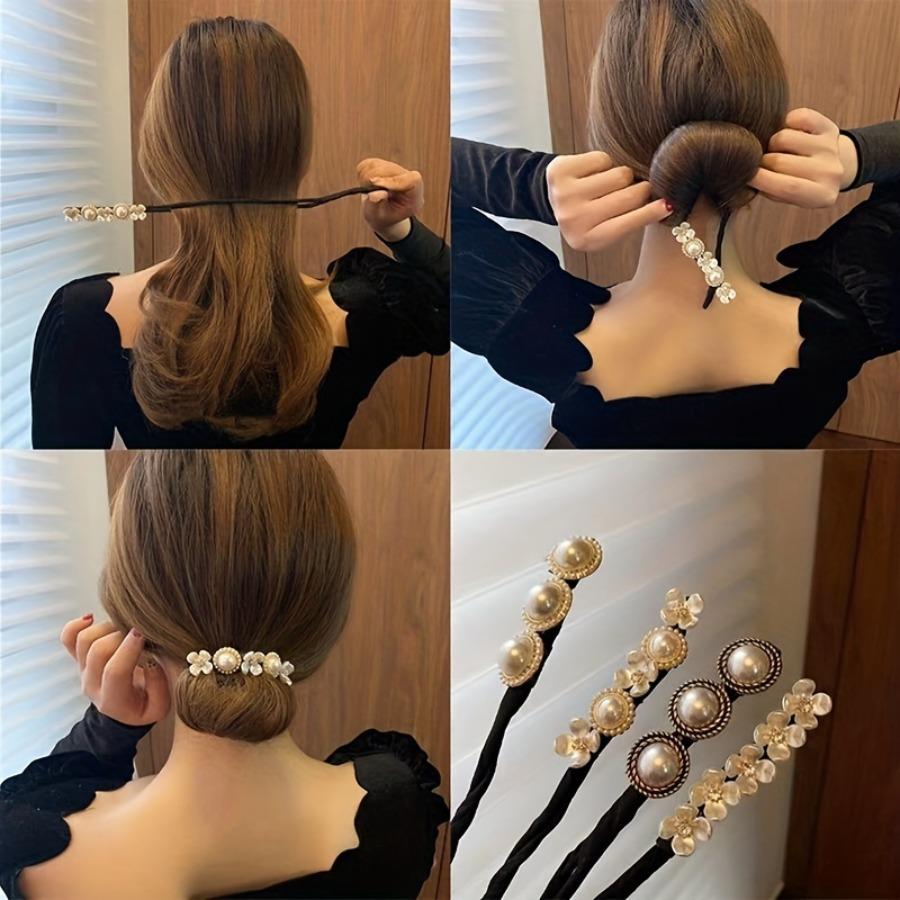 Uniquely Crafted Pearl Hair Additions for Groups of 2-4! Y2K Style Twisted Clips And Hairpins, Ideal for Bun Styles Or Updos