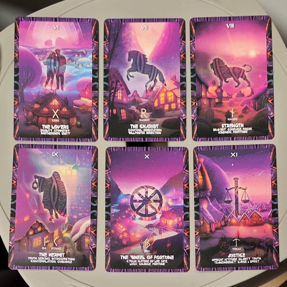 The Nordic Tarot Deck 22 Cards with Rune Symbols, Atmospheric Fantasy Art for Divination & Spiritual Growth 10*6.5cm