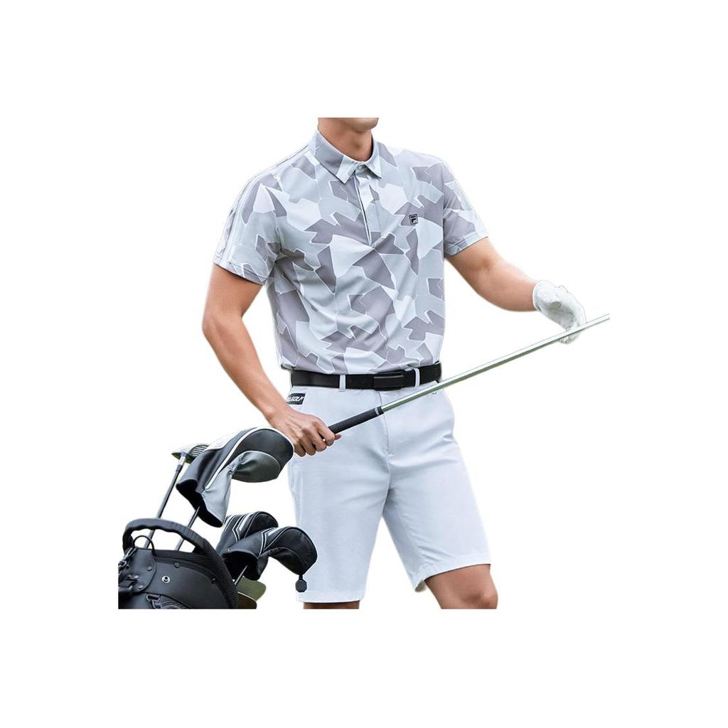 FILA Athletics Logo Printed Breathable Sports Casual All-Over Knit Polo Shirt Men Polo Shirts A11M225142FZA