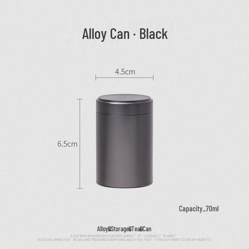 Compact Titanium-Aluminum Tea Storage Can: Small, Portable, and Sealed.
