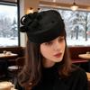 Französischer Stil Elegante Netzschleife Wollkleiner Hut Für Damen Hepburn Stil