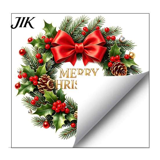 Holiday Bathroom Decor Christmas Snowman Wreath Toilet Sticker, Peel And Stick Seat Cover Decal, Removable Waterproof Lid Wall Sticker for Festive