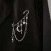Fashion Creative Heart Angel Wings Chain Brooch For Women Men Suit Decoration Tassel Chain Pin Clothing Accessories Gifts