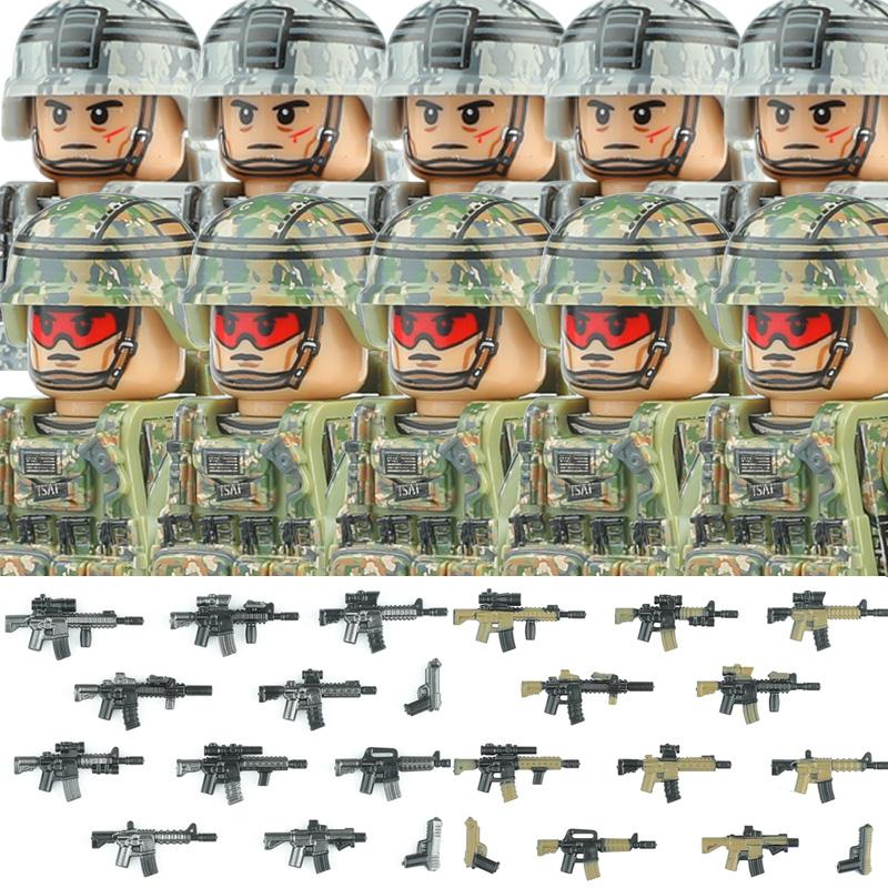Commando Urbano Forze Speciali Figure Militari Blocchi da Costruzione SWAT Esercito USA Ucraina Soldati Assalto Fanteria Scudo Armi Giocattoli