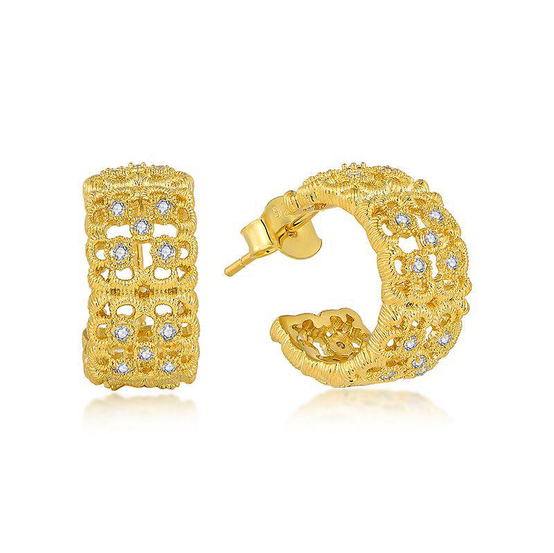 Stylish Geometric C-Shaped 925 Sterling Silver Stud Earrings