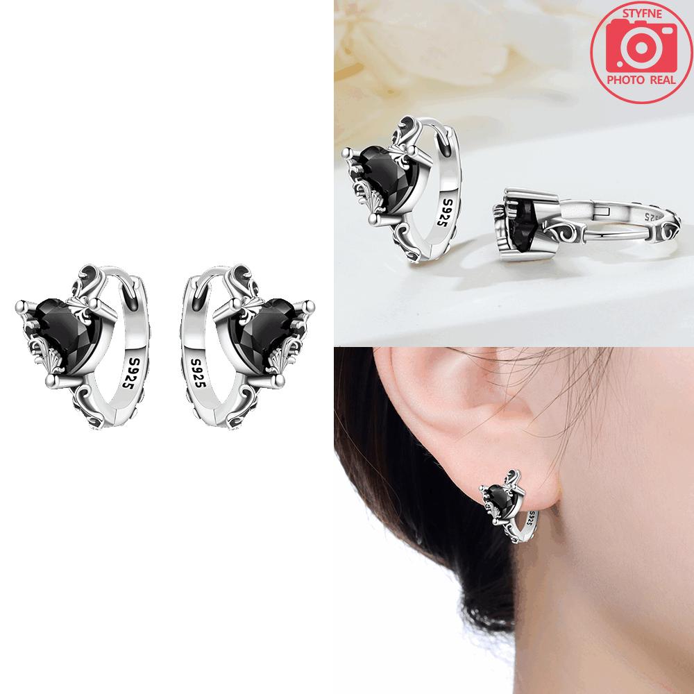 Оригинальная Серьга Черное Медное Бесконечное Сердце Розовое Сердце Любовь Универсальная Серьга Женский Аксессуар Изящный Подарок Украшение на День Святого Валентина