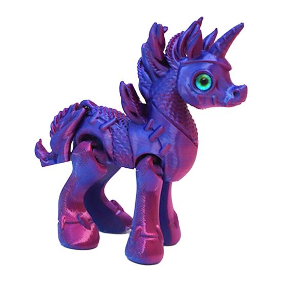 Movable Joints Pony Figurine Stress Relief Fidget Toy 3D Printed Horse Statue Educational Animal Model Desktop Decoration Ornament