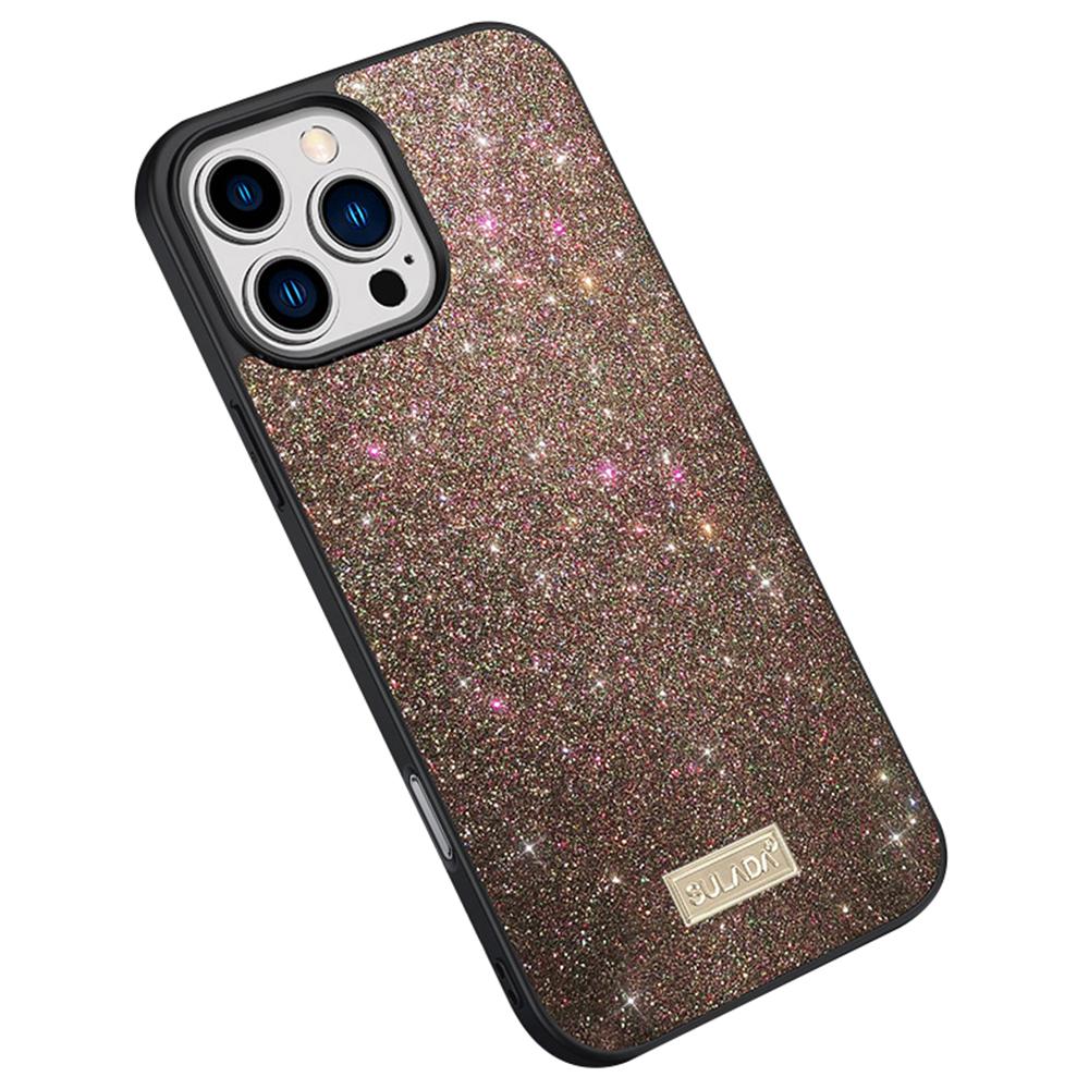 

SULADA For iPhone 16 Pro Case PU Leather+PC+TPU Glitter Sequins Back Phone Cover B