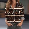 Women's Printed Small Floral Long Sleeve Shirt Spring Autumn Fashion Casual Daily Wear Lapel 3D Shirt Office Ladies Tops  Blouse