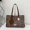 Leopard Print Bag, Women's Large Capacity Temperament Canvas Fashionable Shoulder Bag, Commuting Tote Bag for Work