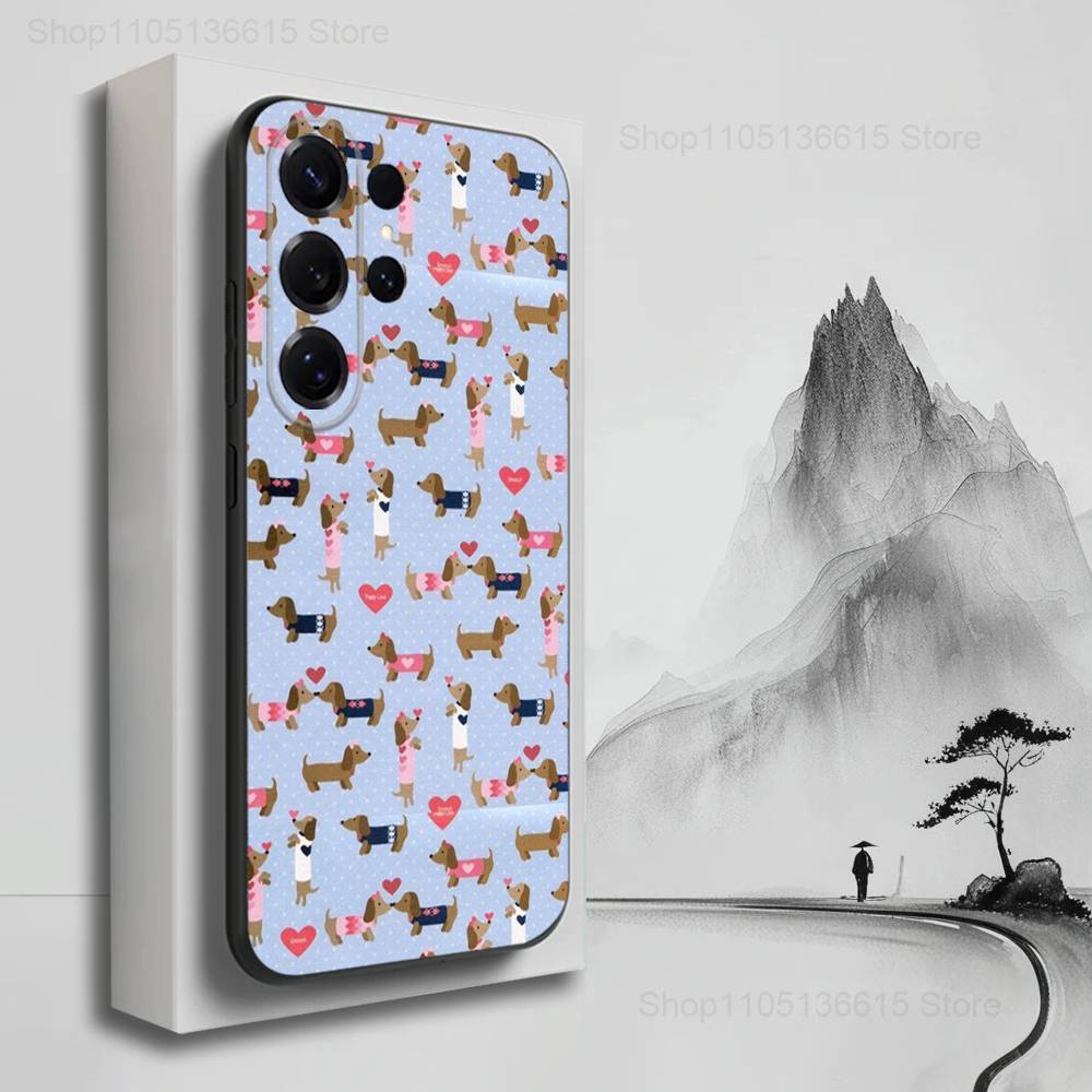

Cartoon Art Dachshund Dog Phone Case For Samsung S9,S10,S20,S10,S21,S25,S24,S23,Ultra,FE,Plus,Lite,Soft Silicone Black Cover SamsungS25ULTRA