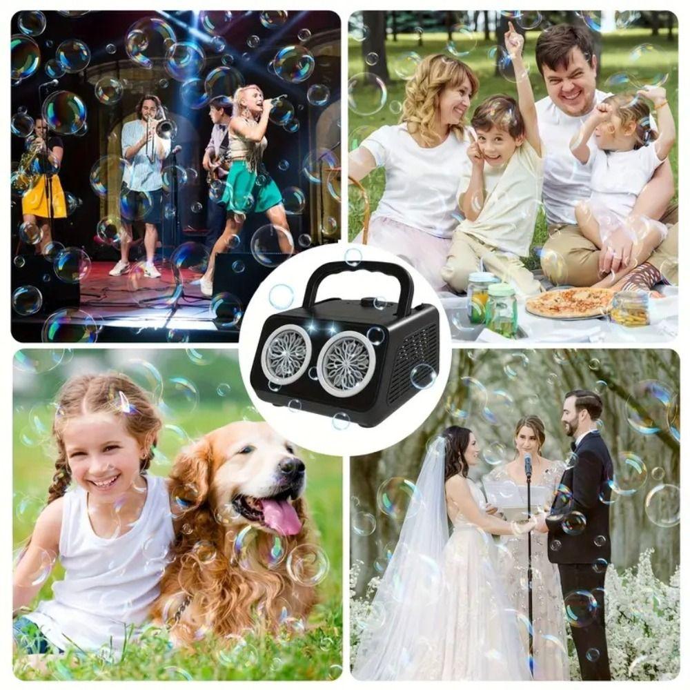 With 2 Fans Electric Bubble Blower Toys 26 Holes Upgraded Bubble Maker  Outdoor Toy