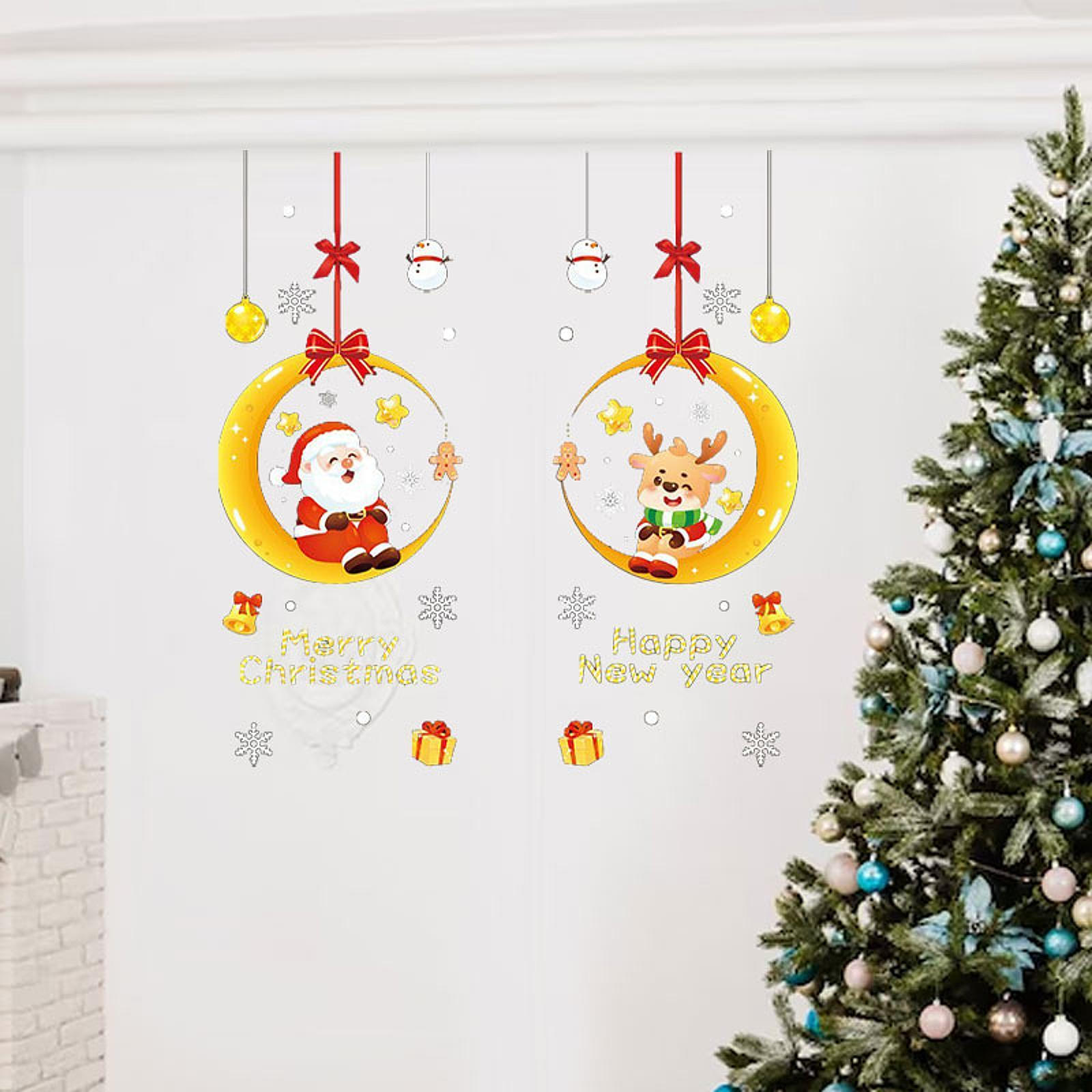 

Рождественские наклейки на окна Наклейки на стены Гостиная Рождественский декор для дома Офисные наклейки Стекло With Elk 68X72CM