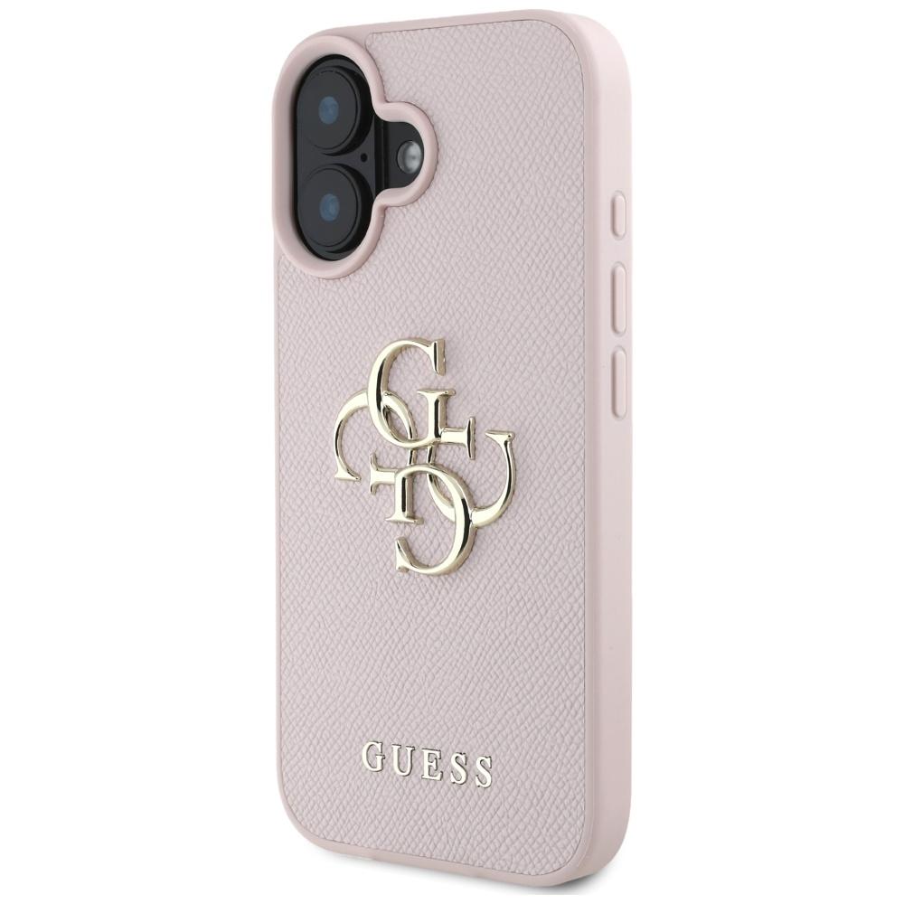 Etui Guess Grained Big 4G Logo Small     Classic Logo Do Iphone 16 Różowy