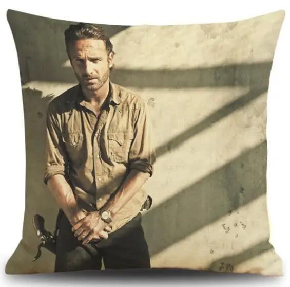 Cushion Cover Linen Walking Dead Printed Throw Pillows Cover Car Sofa Decorative Pillowcase Decorativos Cojines Coussin 45x45cm