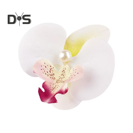 

Искусственная заколка для волос в виде орхидеи-мотылька, богемный гавайский искусственный жемчуг, имитация цветка, зажим для волос в виде утконоса, заколка для волос, женские аксессуары для волос, головной убор белый