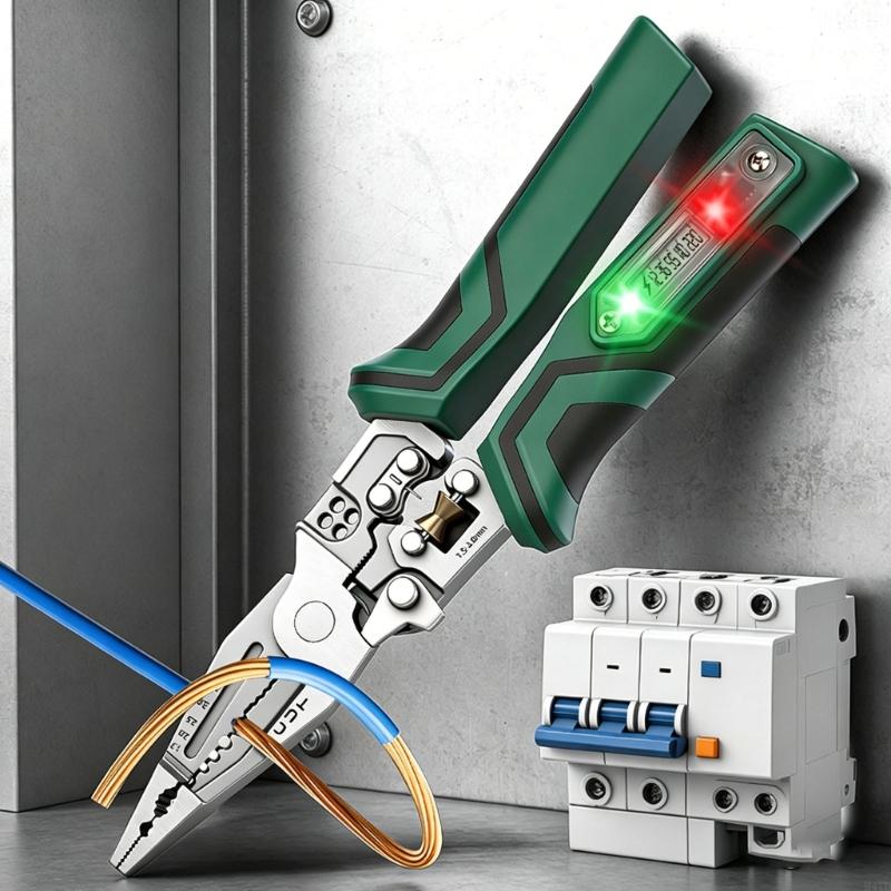 Stainless Steel Wire Stripping Tool with Detection and Ergonomic Grip for Electrical Projects M4YD CN