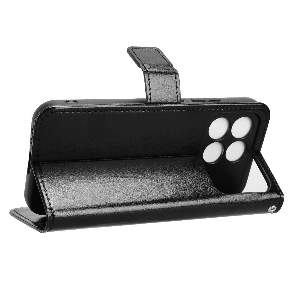 Flip Case for Xiaomi Poco F8 Pro, Crazy Horse Wallet, Black