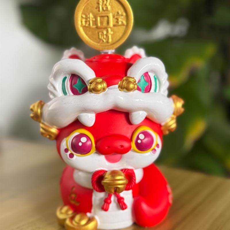 2025 Zodiac Snake Statue Piggy Bank Room Desktop Ornament Book Nook Interior Decoration Collectibles Children's Day Gift