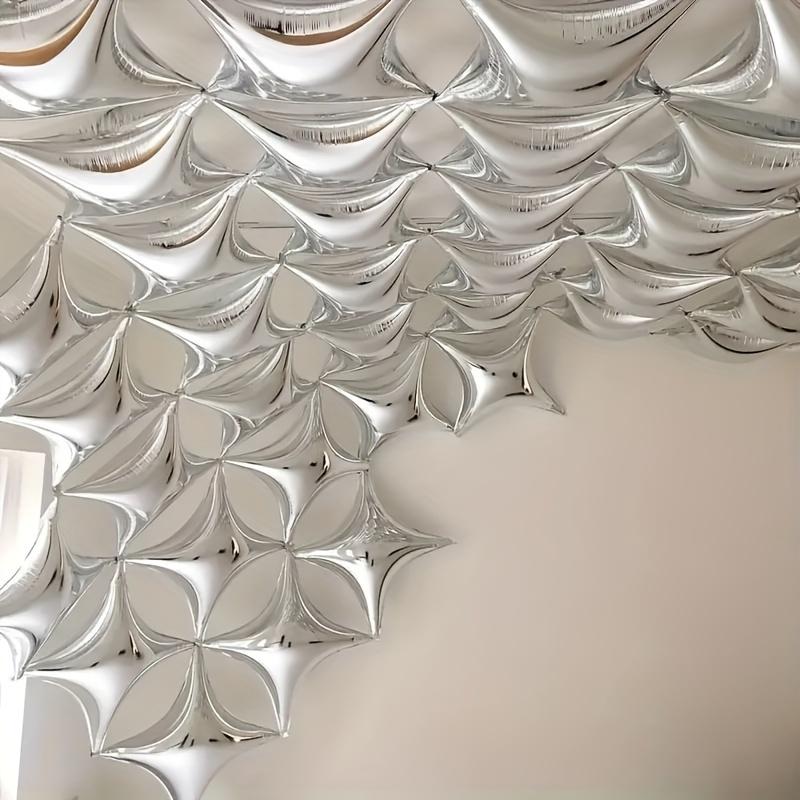 Set de 6/12 Ballons Étoile à Quatre Branches 10-26 Pouces Feuille Grandes Boules de Fête pour Anniversaire Mariage Décoration de Fête Scintillante