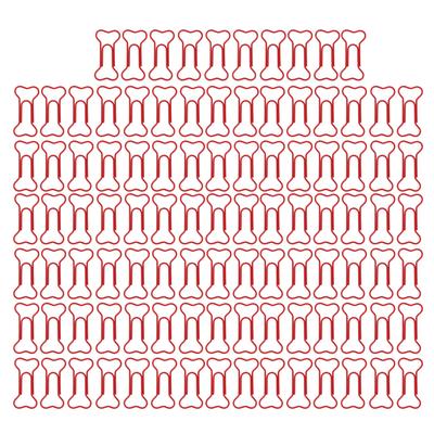 100pcs Colored Dog Bone Shape Paper Clips Black Lightweight Notebook Document Organizing Wire