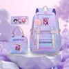 3 Peças/conjunto Mochila Fofa Estampada de Anime Kpop Bolsa de Viagem de Grande Capacidade para Adolescente Menina Menino Mochila Escolar Presente para Criança Rucksack