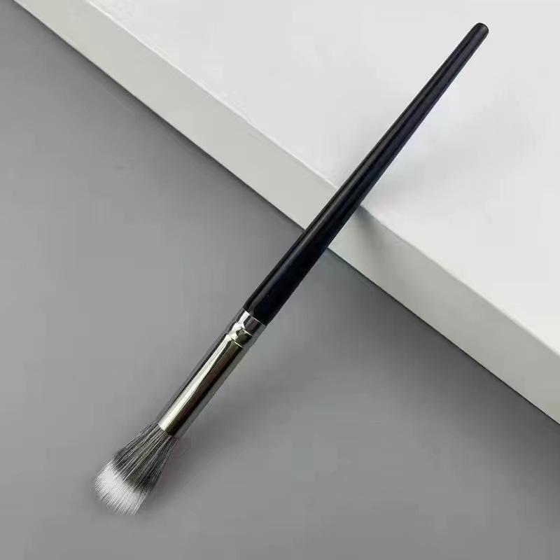 

Кисть для румян, двухслойная шерстяная, тонкая, светлая, с плоской головкой, кисть для макияжа с ореолом и краской #1 fibre