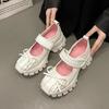 Women Casual Silver Platform Ballet Shoes Thick Sole Sneakers New Summer Fashion Single Shoes Woman Platform Mary Jane Pumps