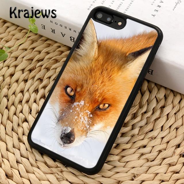Krajews Snow Fox Animal Soft Phone Case Cover For iPhone 17 Air 16 15 14 Plus 11 12 13 Pro Max Coque Fundas
